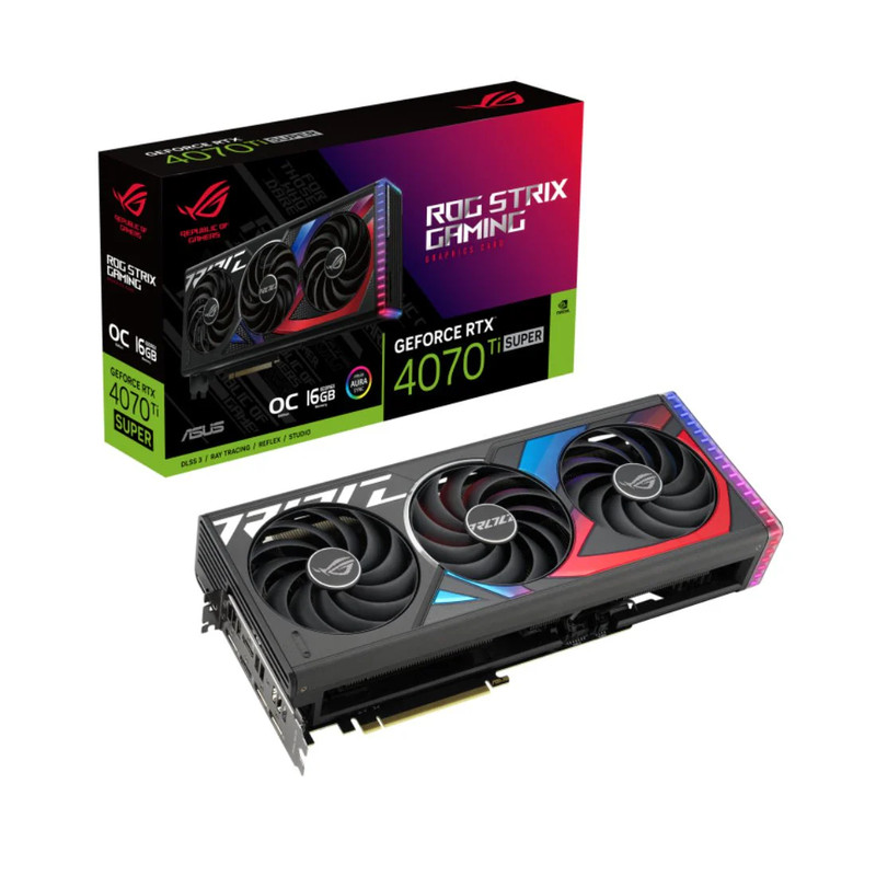Asus ROG Strix GeForce RTX 4070 Ti Super OC 16GB GDDR6X Graphics Card - كرت الشاشة